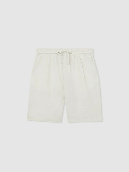 Linen Drawstring Shorts Stone | Mens
