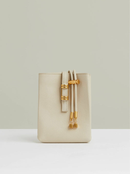 Leather Phone Holder Off White | Womens