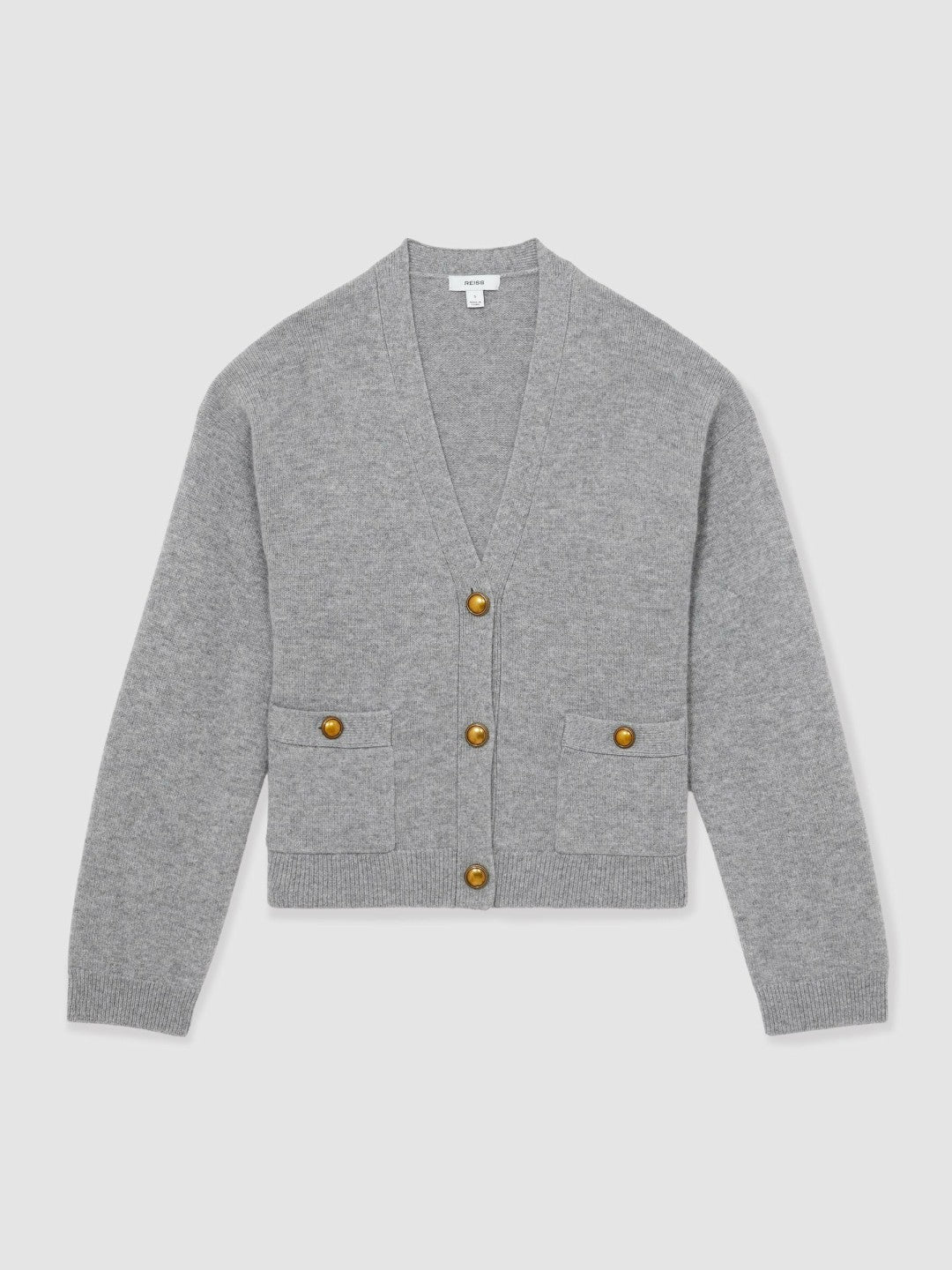 Wool-Cashmere Button Cardigan Silver Grey | Womens