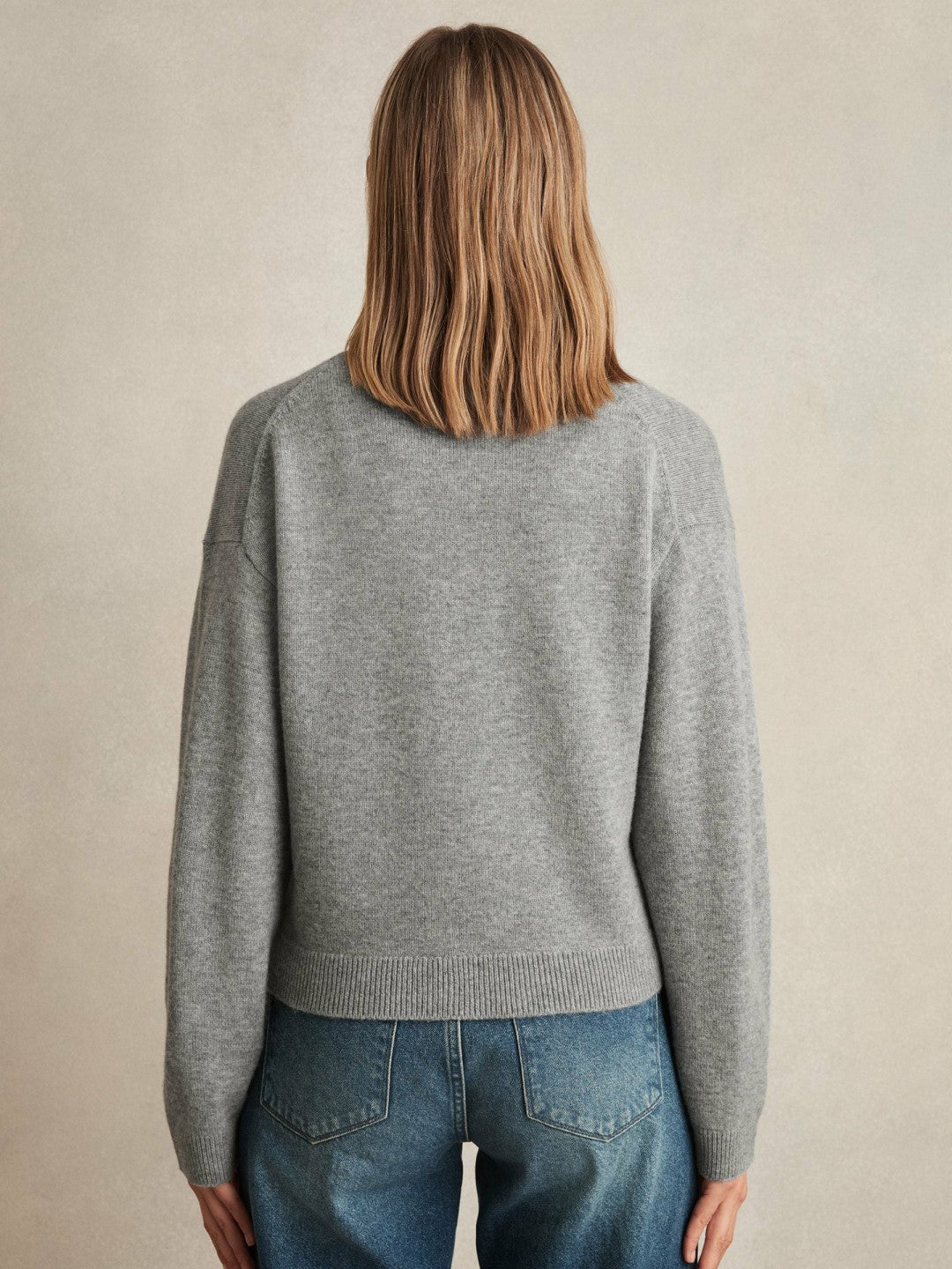 Wool-Cashmere Button Cardigan Silver Grey | Womens