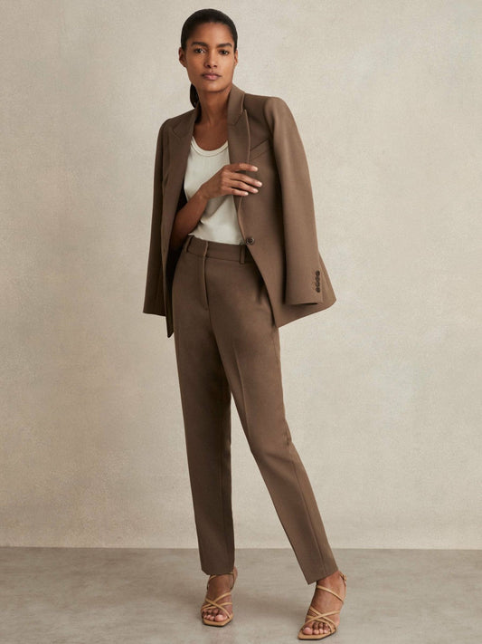 Tailored Single Breasted Suit Blazer Mink Neutral | Womens