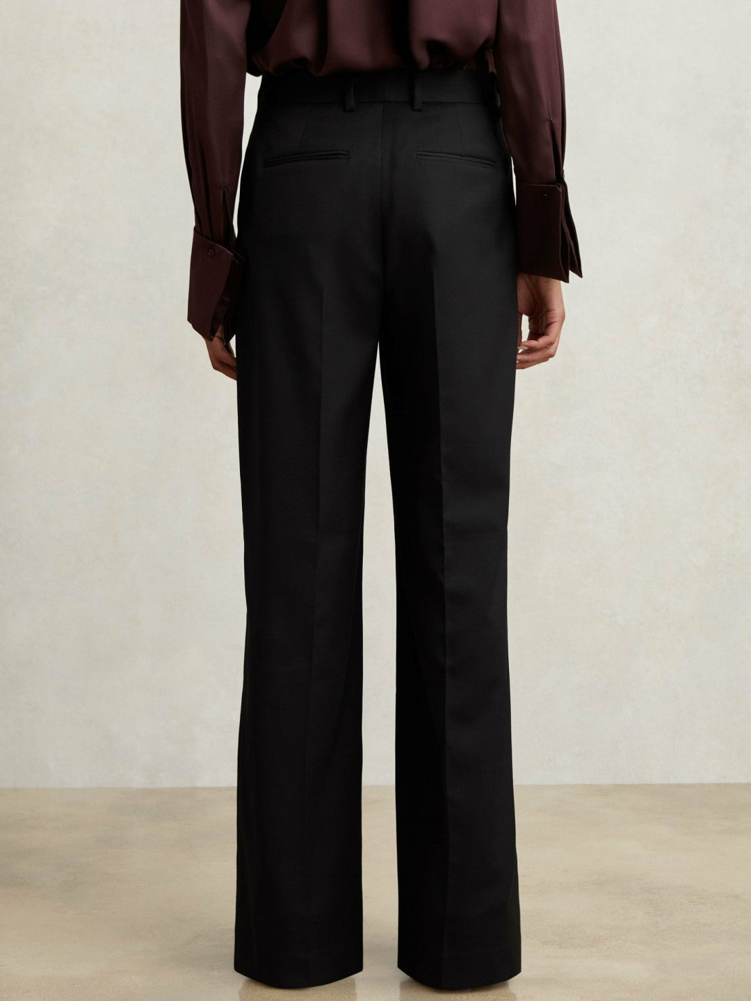 Wool-Blend Wide-Leg Suit Trousers Black | Womens