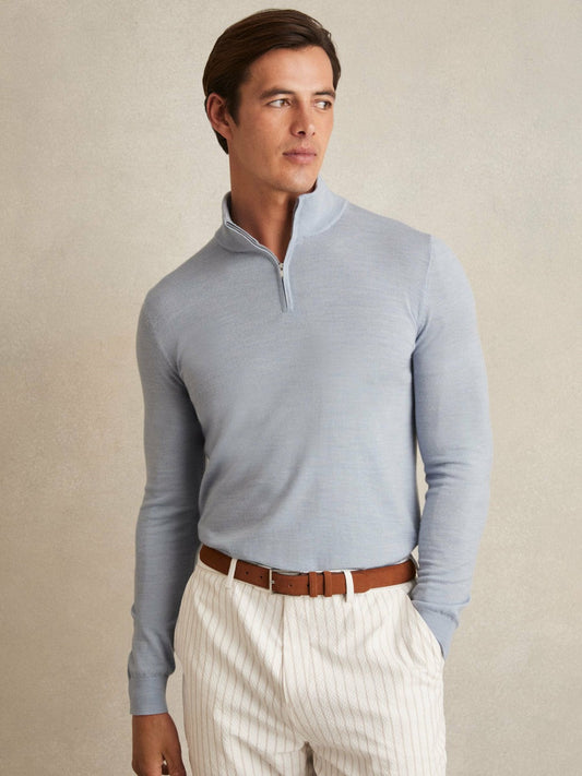 Merino Wool Half-Zip Jumper  | Mens