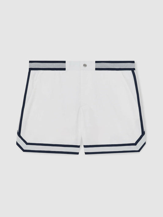 | Ché Stripe-Trim Swim Shorts White | Mens