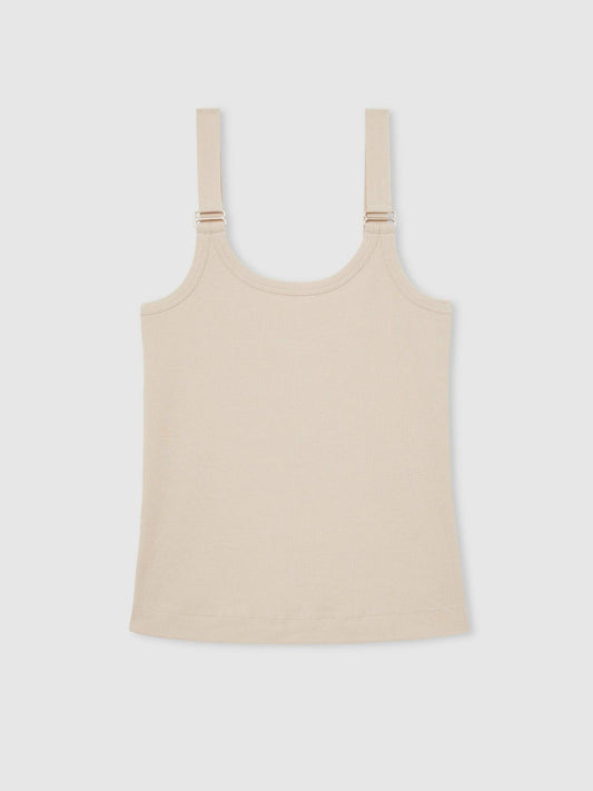 Stretch-Cotton D-Ring Strap Vest Neutral | Womens