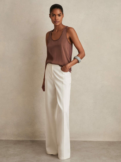Silk-Front Cami Top Mocha Brown | Womens