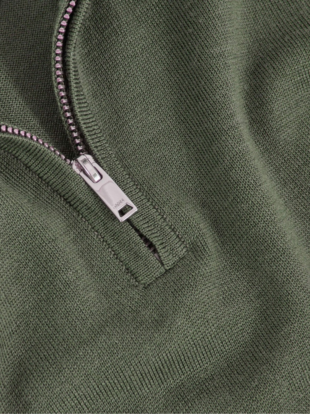 13-14 yrs Merino Wool Half-Zip Funnel Neck Jumper Kale Green | Children