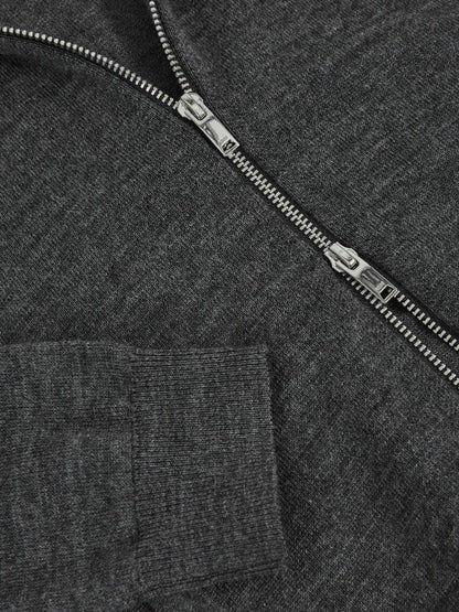 13-14 yrs Merino Wool-Blend Zip-Through Cardigan Derby Grey Melange | Children