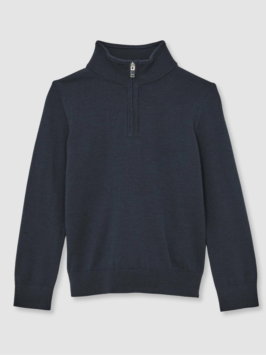 13-14 yrs Merino Wool Half-Zip Funnel Neck Jumper Midnight Navy | Children