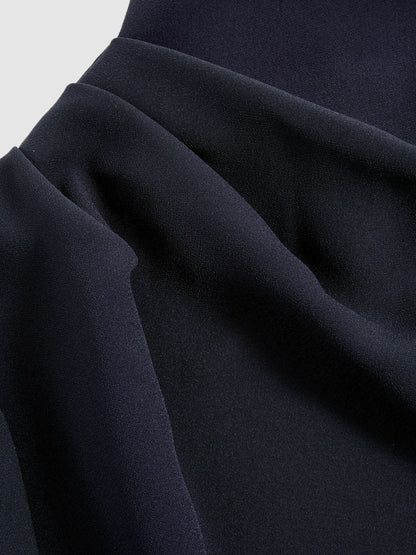 One-Shoulder Draped Top Navy | Womens