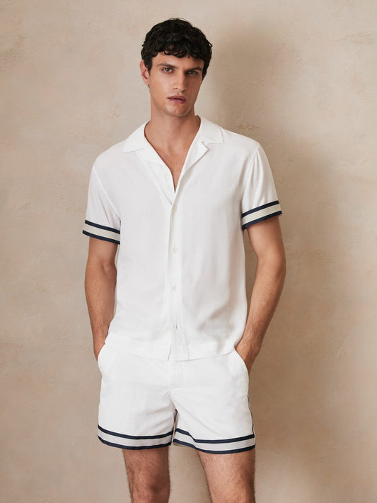 | Ché Stripe-Cuff Shirt White | Mens