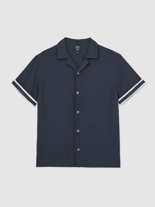 | Ché Stripe-Cuff Shirt Navy | Mens
