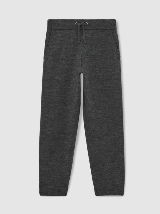 13-14 yrs Merino Wool Cuffed Joggers Derby Grey Melange | Children