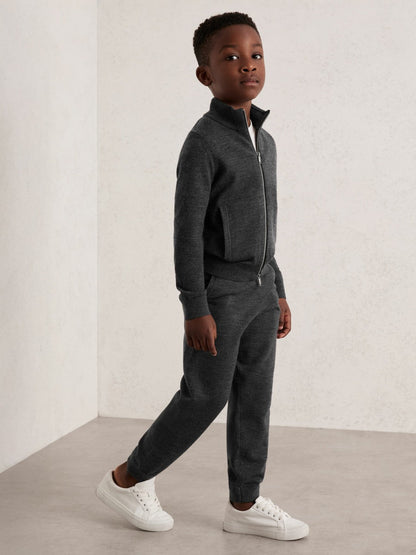 13-14 yrs Merino Wool Cuffed Joggers Derby Grey Melange | Children