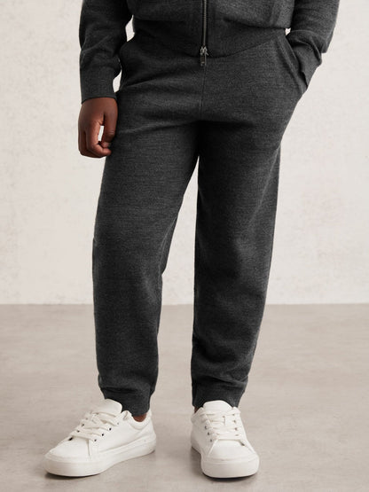 13-14 yrs Merino Wool Cuffed Joggers Derby Grey Melange | Children