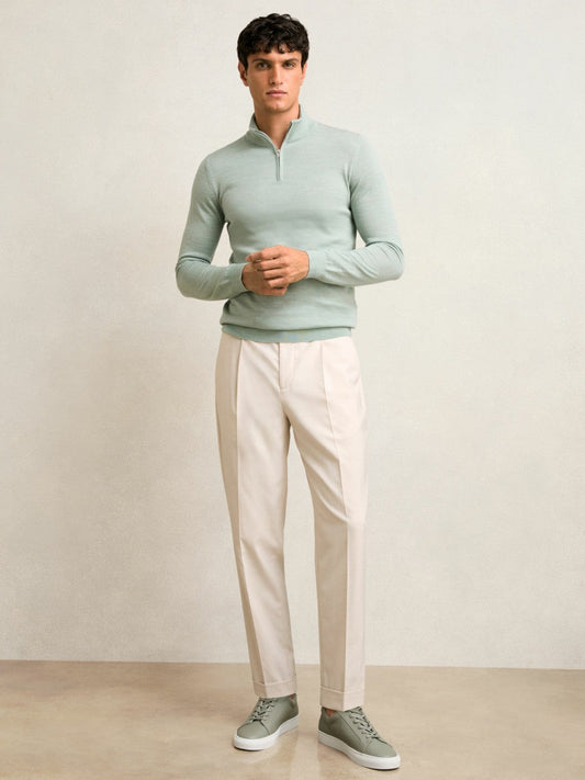 Merino Wool Half-Zip Jumper  | Mens