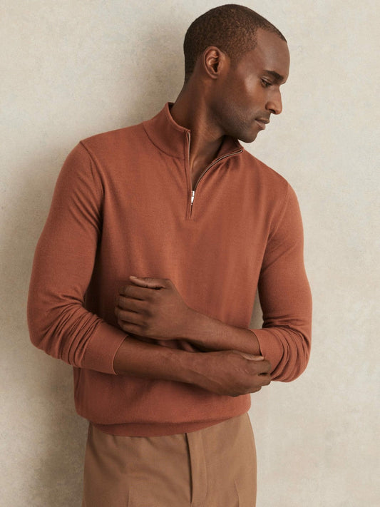 Merino Wool Half-Zip Jumper  | Mens