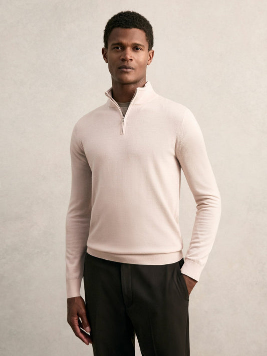 Merino Wool Half-Zip Jumper  | Mens