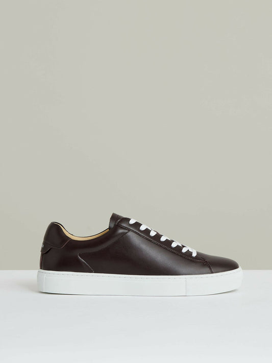 Leather Low-Top Trainers Plum Purple | Mens