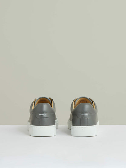 Leather Low-Top Trainers Graphite Grey | Mens