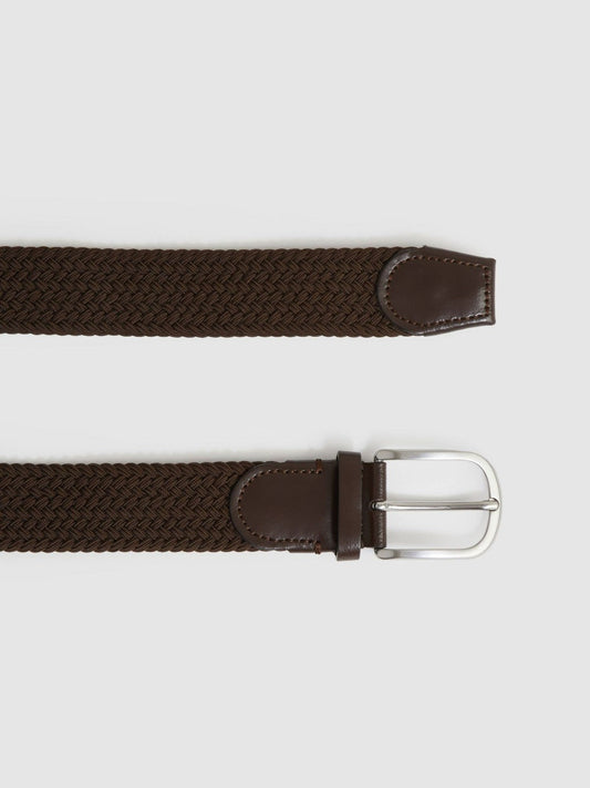 Basket Weave Belt Dark Brown | Mens