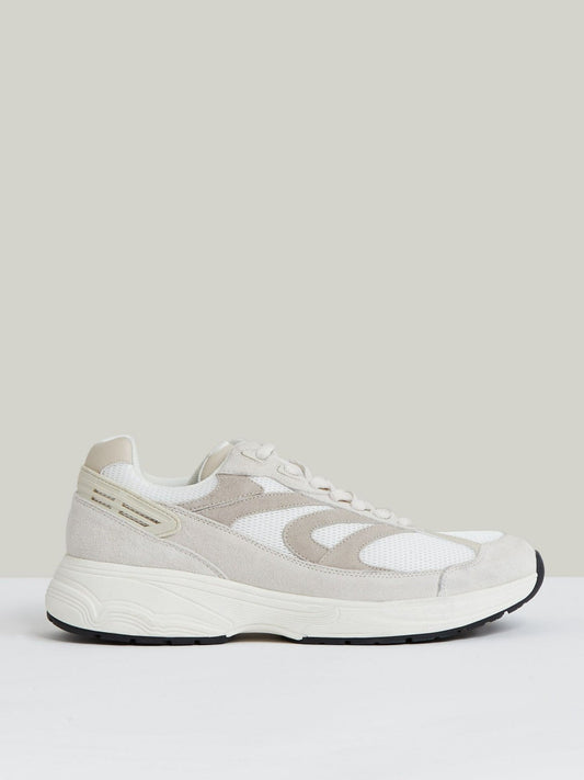 Panelled Running Trainers Off White/Stone | Mens