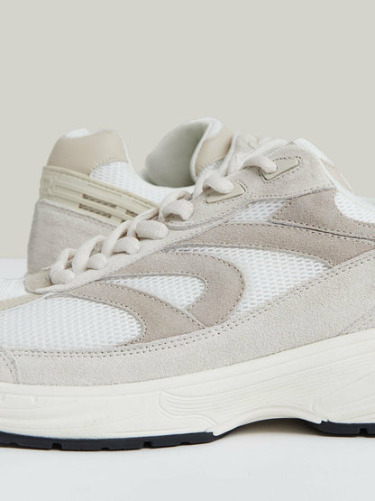 Panelled Running Trainers Off White/Stone | Mens