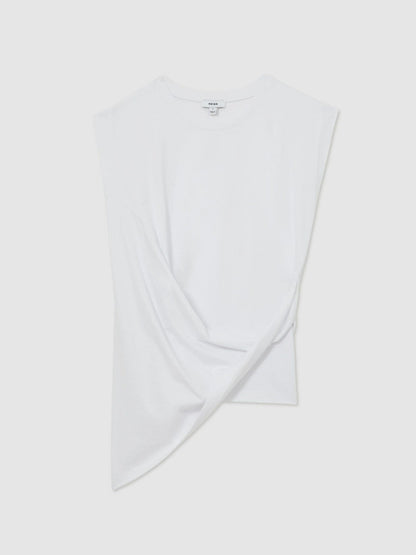 Cotton Drape T-Shirt White | Womens