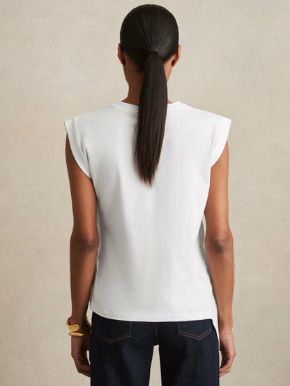 Cotton Drape T-Shirt White | Womens