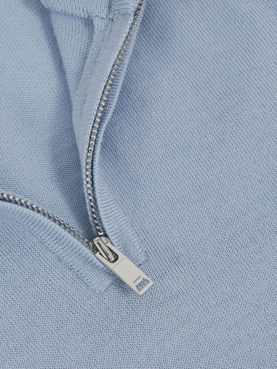 13-14 yrs Merino Wool Half-Zip Funnel Neck Jumper Soft Blue Melange | Children