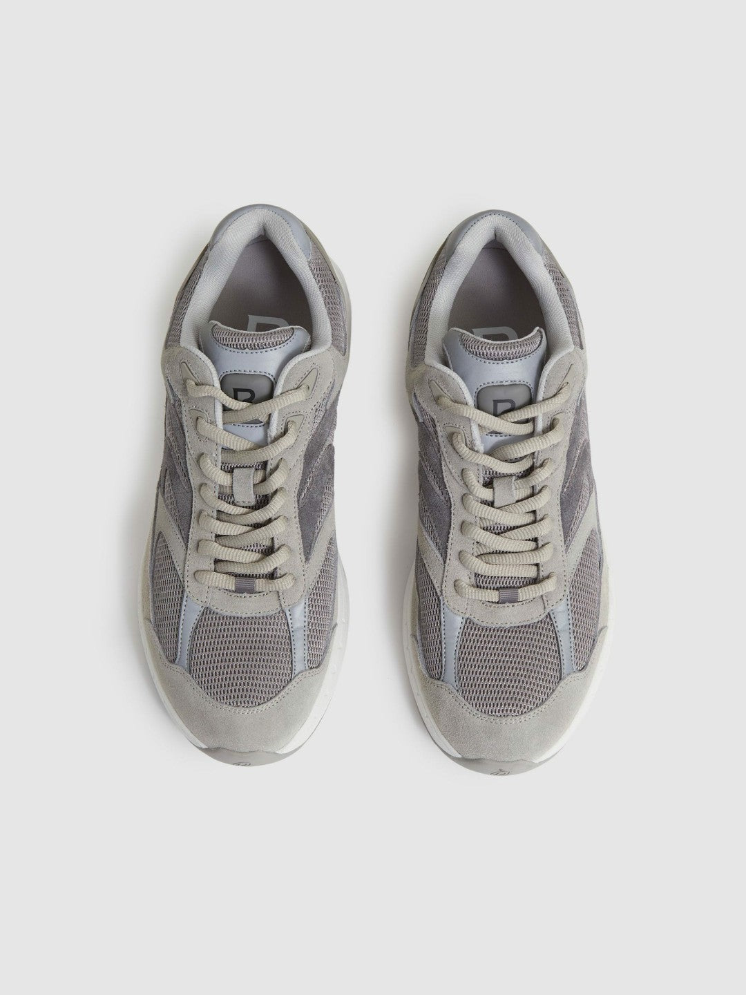 Panelled Running Trainers Grey | Mens