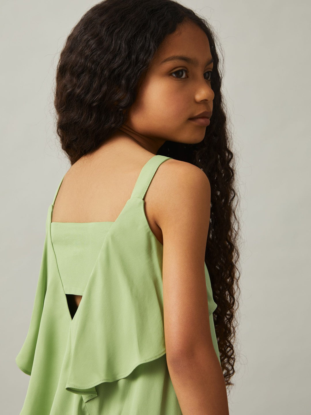 13-14 yrs Handkerchief-Hem Sleeveless Dress Green | Children