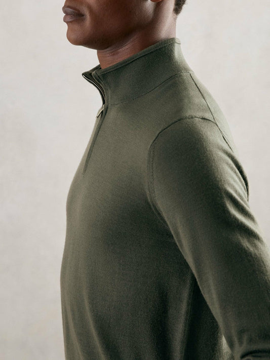 Merino Wool Half-Zip Jumper  | Mens