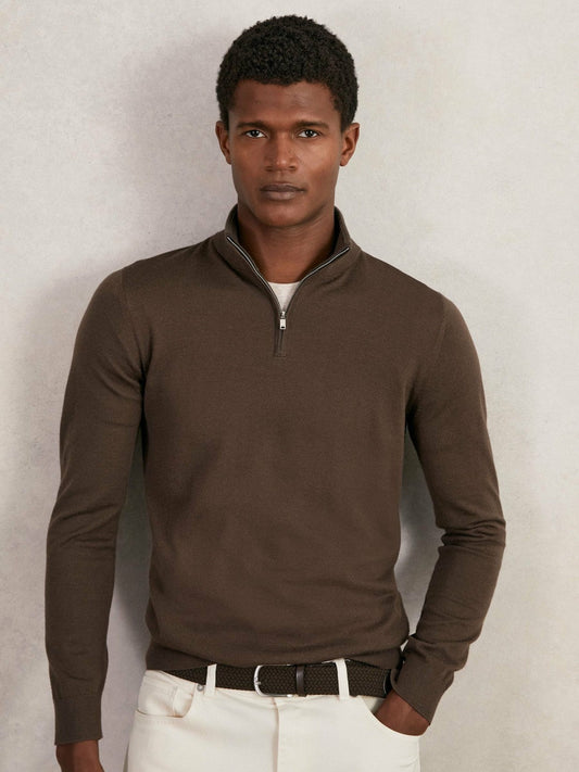 Merino Wool Half-Zip Jumper  | Mens
