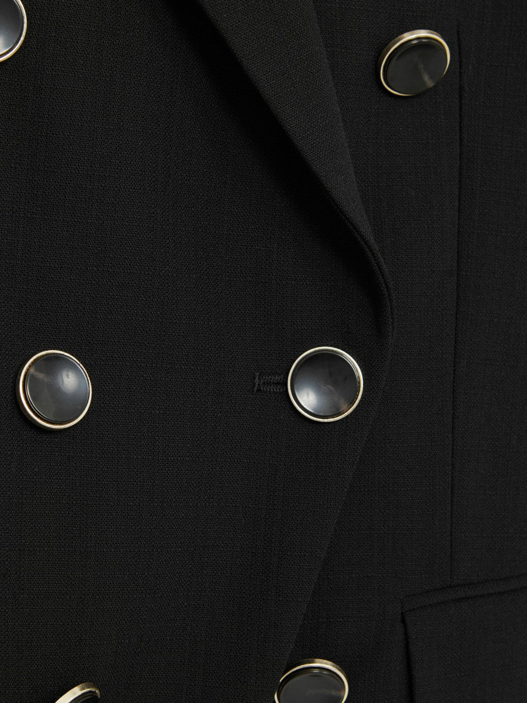 Wool-Blend Double-Breasted Blazer Black | Womens