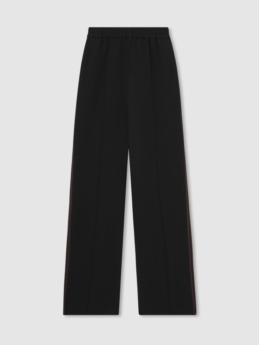 Petite Side-Stripe Wide-Leg Trousers Black | Womens