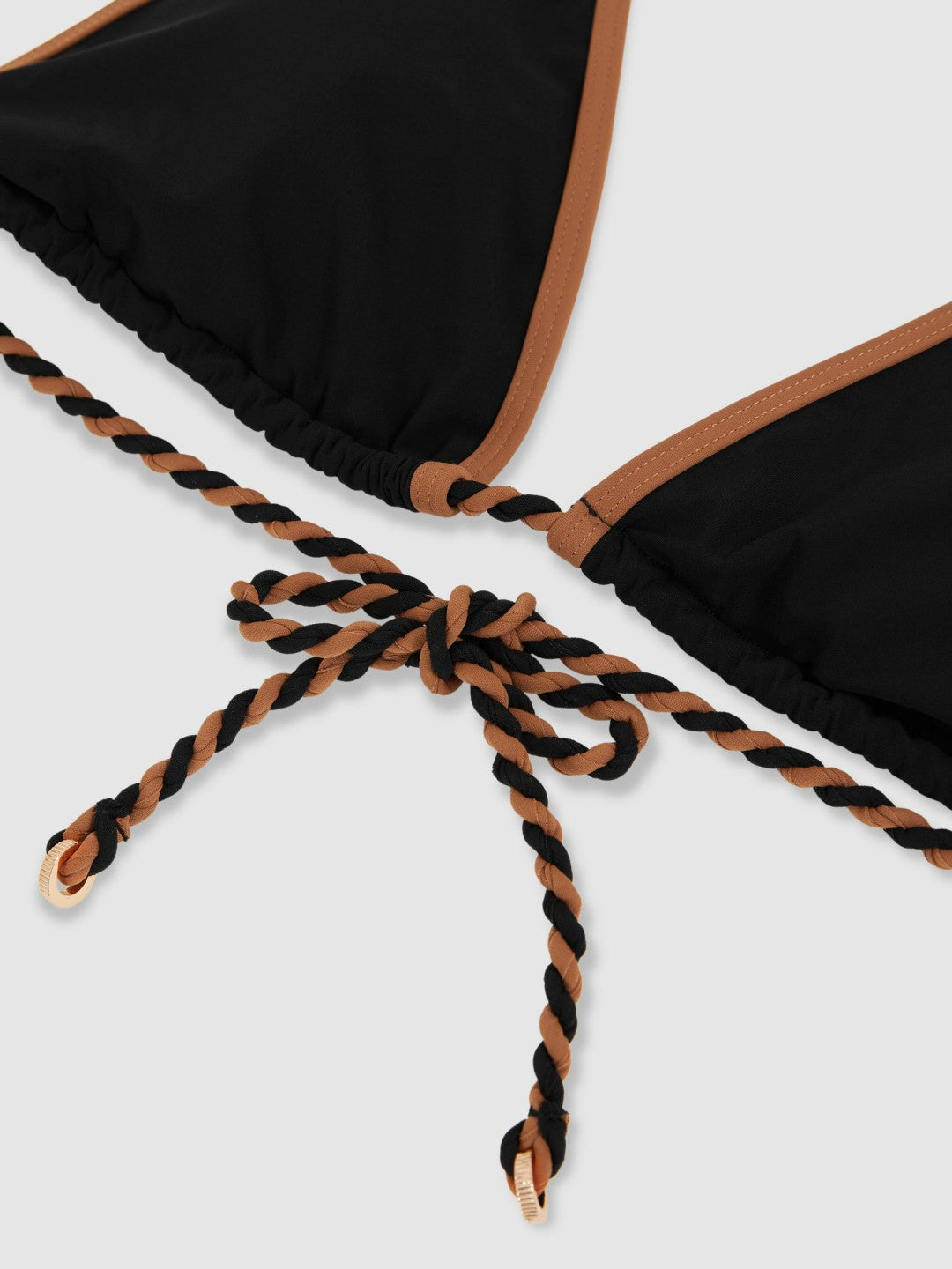 Triangle Twist-Strap Bikini Top Black/Brown | Womens