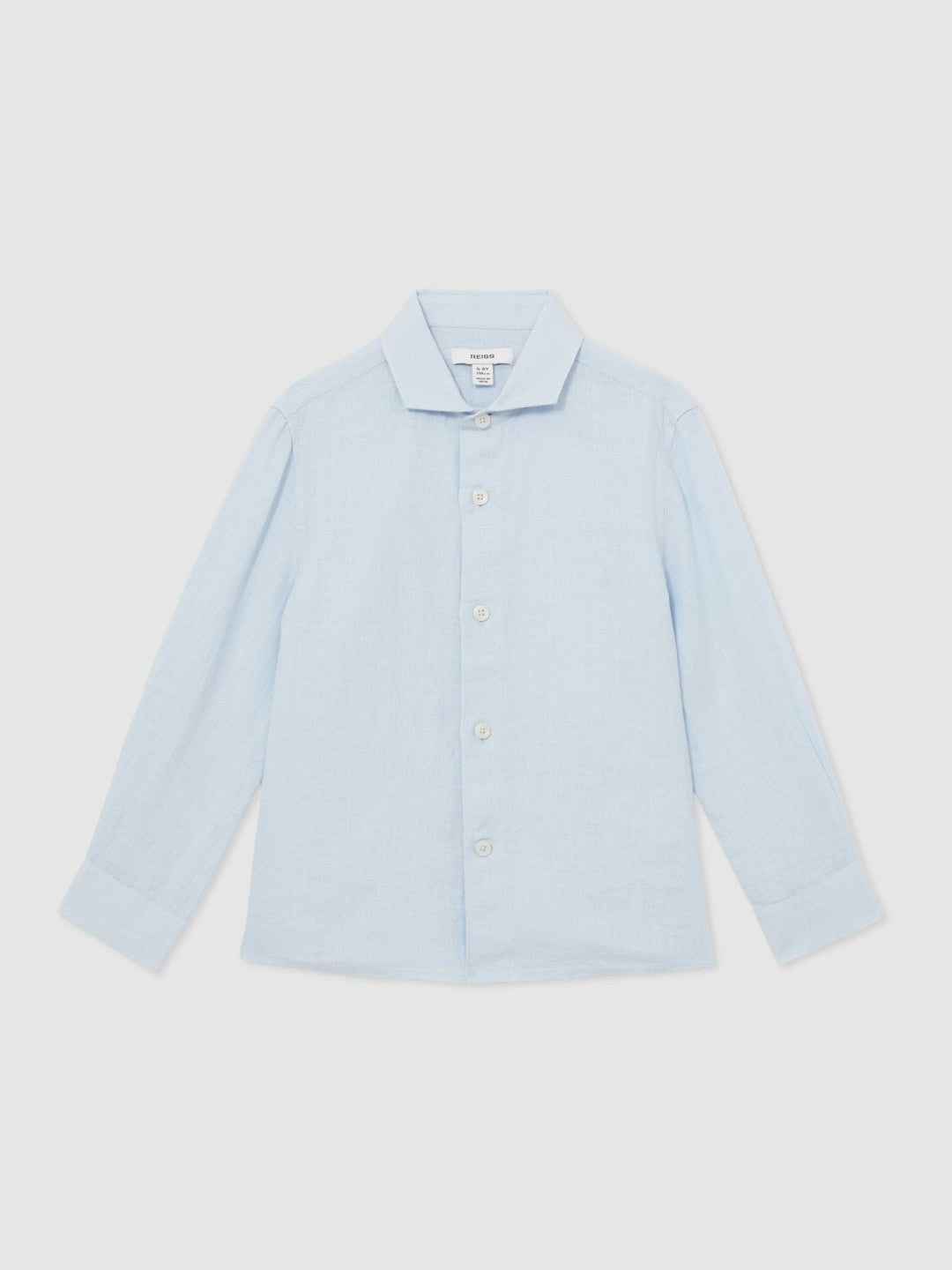13-14 yrs Linen Cutaway Collar Shirt Pale Blue | Children