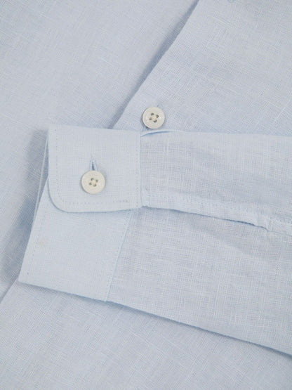 13-14 yrs Linen Cutaway Collar Shirt Pale Blue | Children