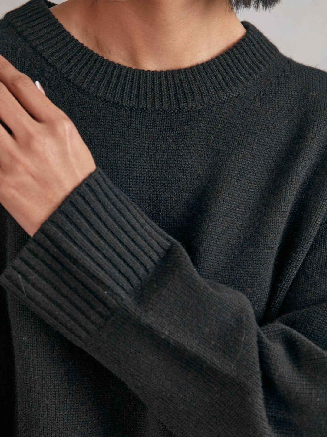 Wool-Cashmere Crew-Neck Jumper Black | Womens