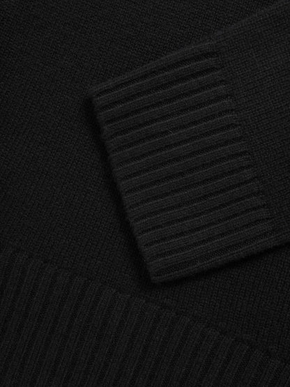Wool-Cashmere Crew-Neck Jumper Black | Womens