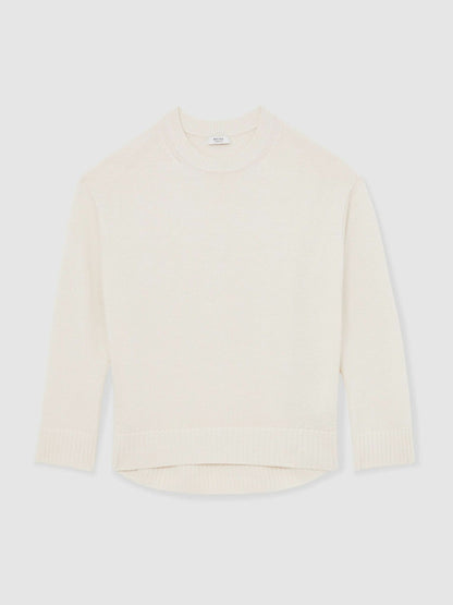 Wool-Cashmere Crew-Neck Jumper Cream | Womens