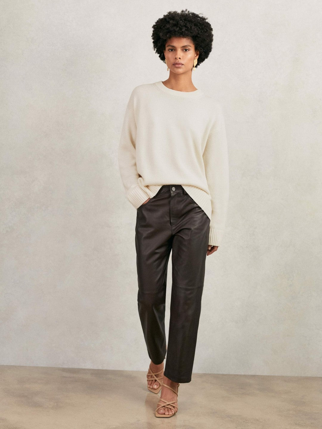 Wool-Cashmere Crew-Neck Jumper Cream | Womens