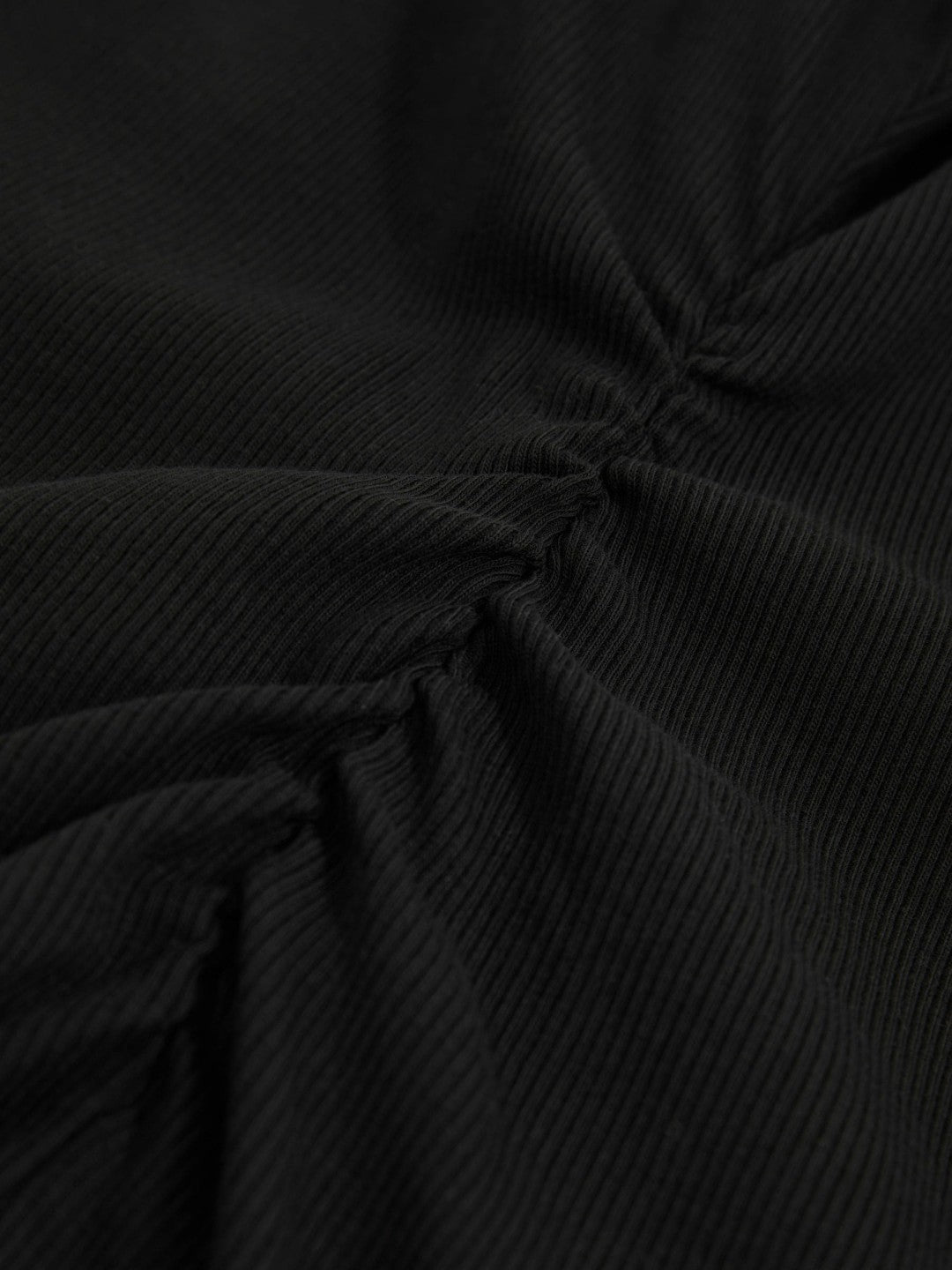 Stretch-Cotton Ribbed Asymmetric Vest Black | Womens