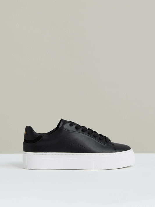 Leather Low-Top Trainers Black | Womens