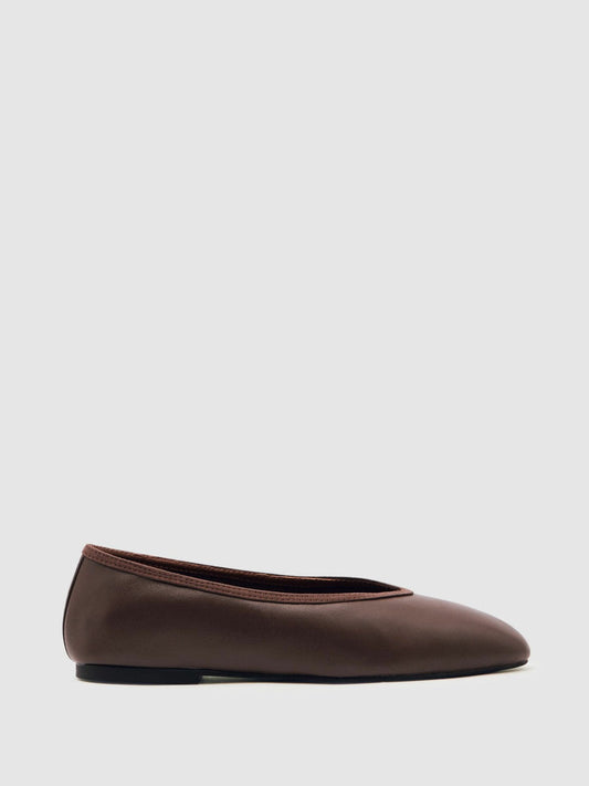 Nappa Leather Ballet Flats Brown | Womens