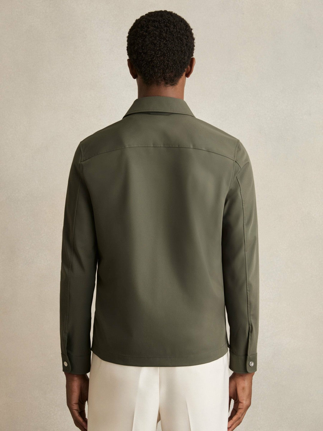 Technical Zip-Through Overshirt Green | Mens