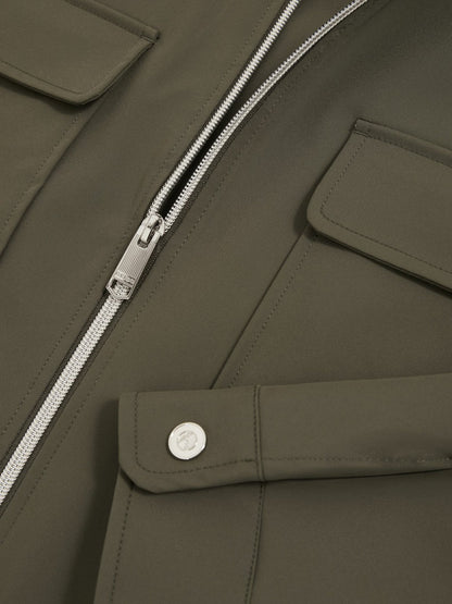 Technical Zip-Through Overshirt Green | Mens