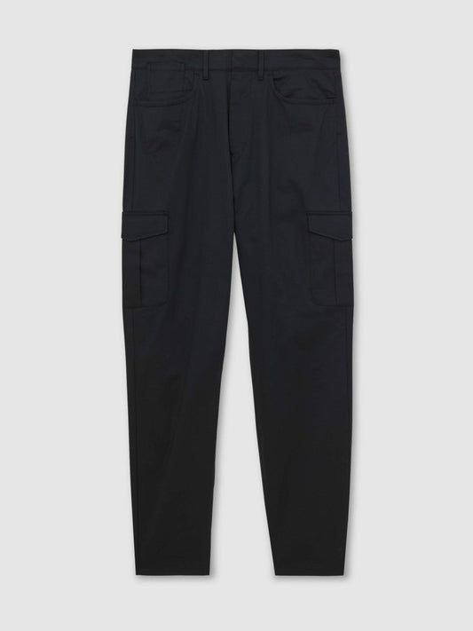 Cotton-Lyocell Cargo Trousers Navy | Mens