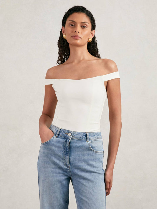 Scuba Corset Bodysuit White | Womens